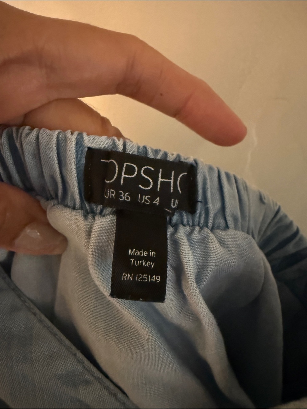 Topshop Light Blue Tie-Strap Denim Slip Dress - Picture 2 of 2